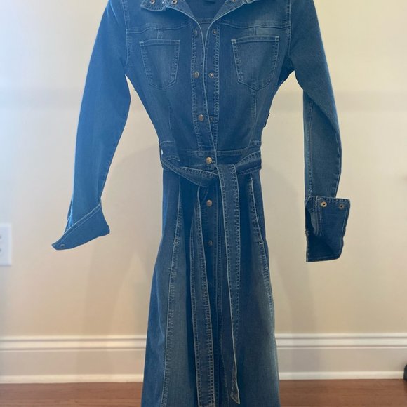 Sergio Valente Button Down Tie Jacket (Denim) - Picture 3 of 7